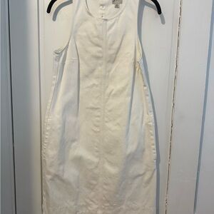 Elegant White Denim Sleeveless Dress
